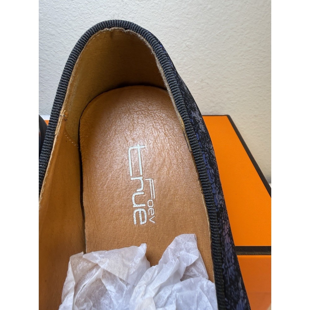FOEVTRUE Men's Slip On Dress Loafers 10.5 Black Blue Gold Medallion Buckle Forma - Picture 4 of 9